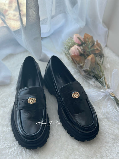 Gold Button Loafers 5cm