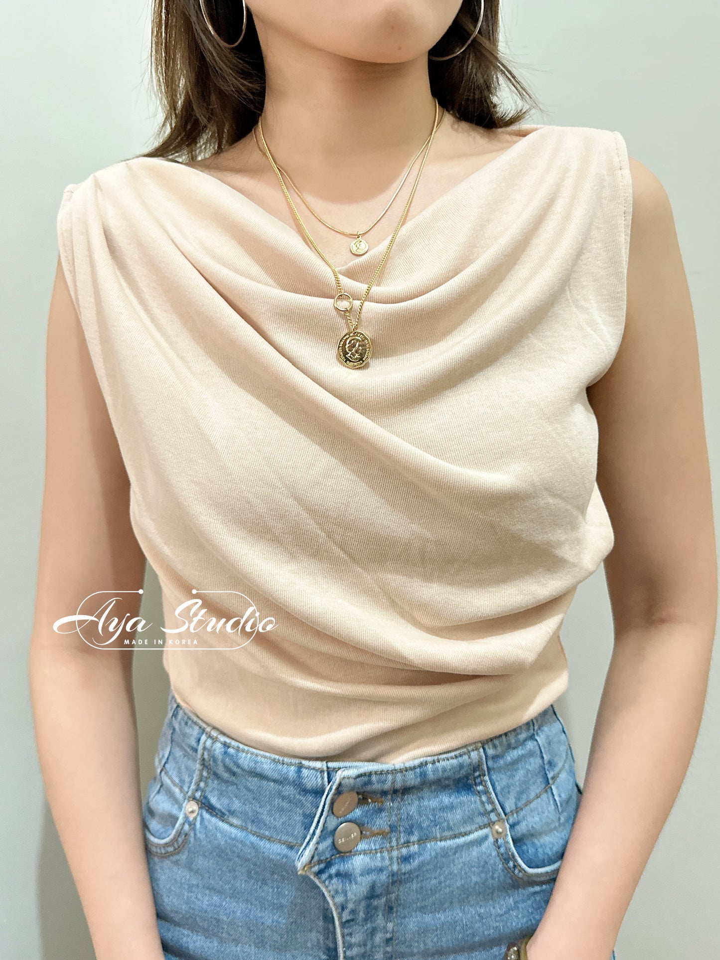 Summer Early Cowl Neck Top